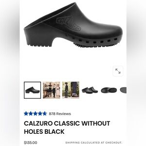 Calzuro Classic Black Clogs Women's 5.5 - 6.5 Never Worn + Sole Inserts